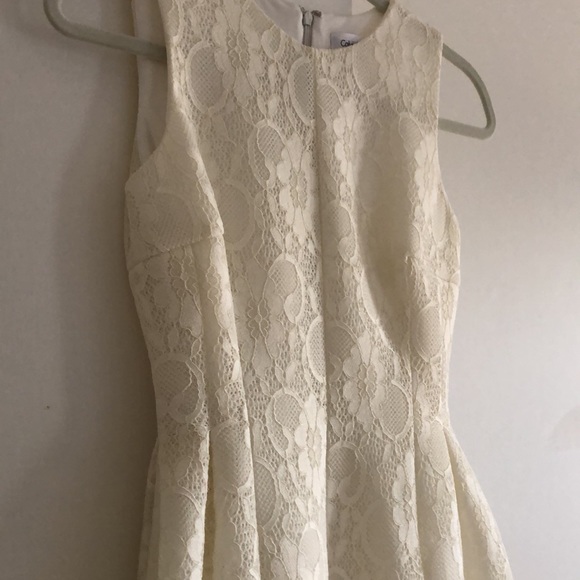 Calvin Klein Brocade White Lace Dress - Picture 2 of 11